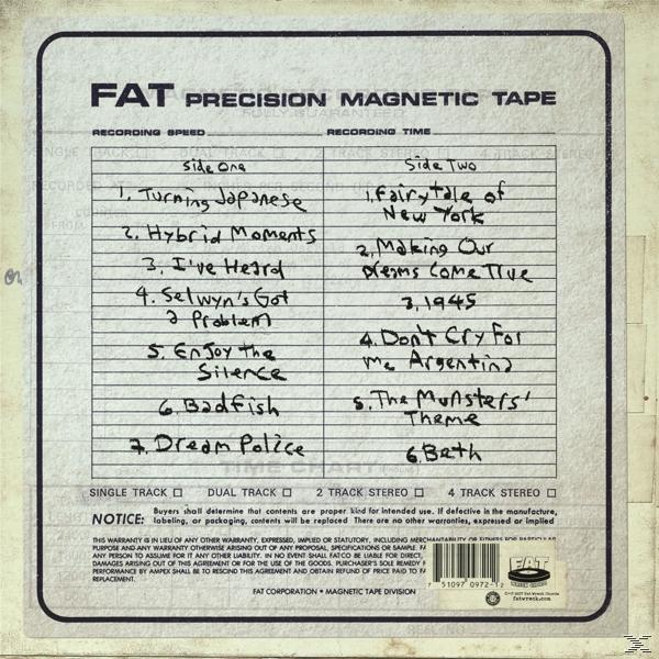 CD-Hülle mit Titelliste, dem Namen der Band FAT und Songnamen.