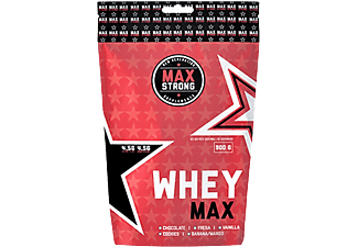Suplemento alimenticio - Max Strong WheyMax, 900 g, Proteína suero de leche 80% Sabor a galletas 