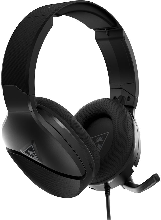 Schwarzes Gaming-Headset mit flexiblem Mikrofon und Ohrmuscheln.
