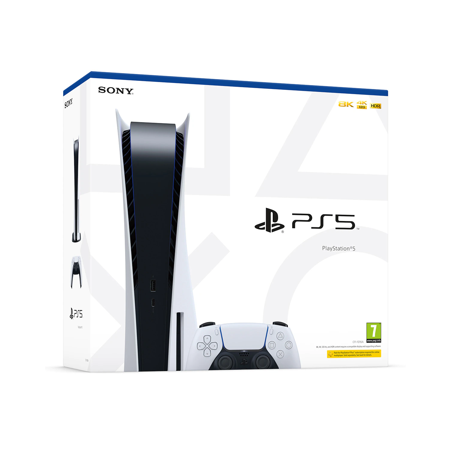 Consola - Sony PS5, 825 GB, 4K, HDR, Blanco y Negro