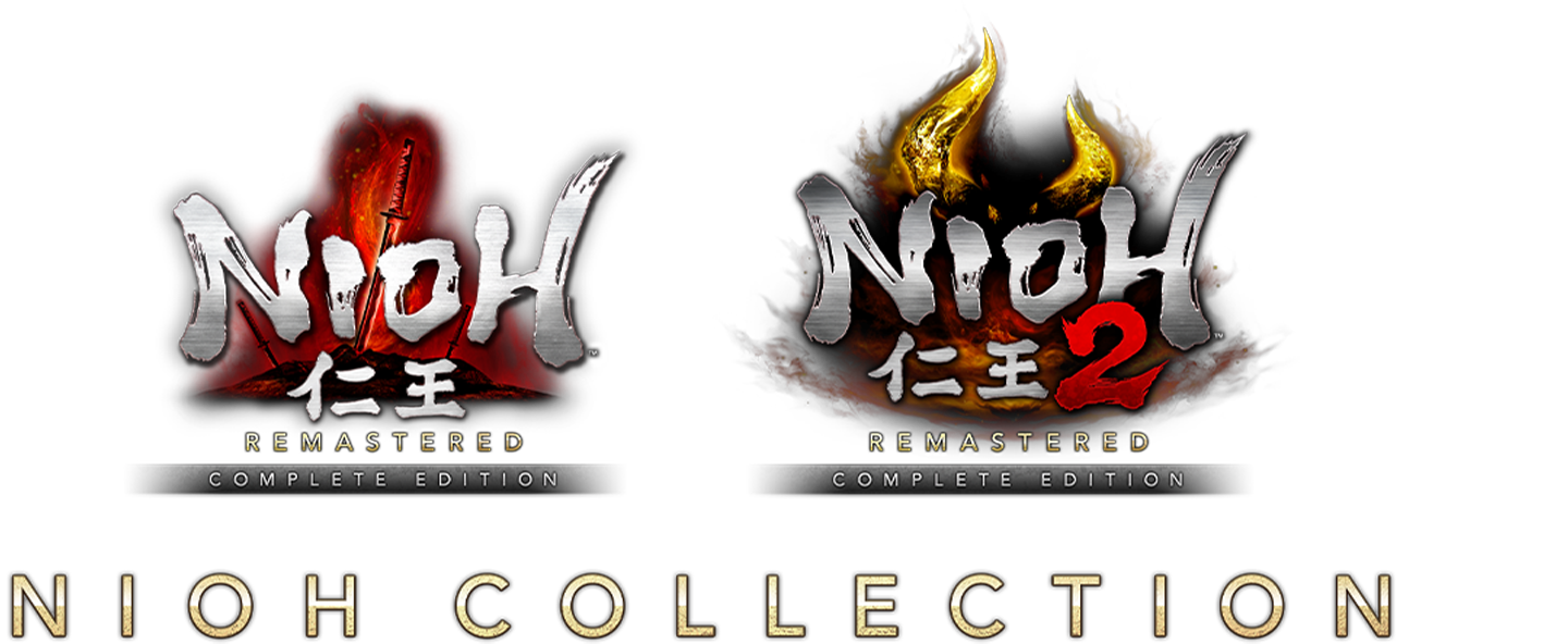 Nioh en Nioh 2 game covers. De collectietitel staat in goud onderaan.