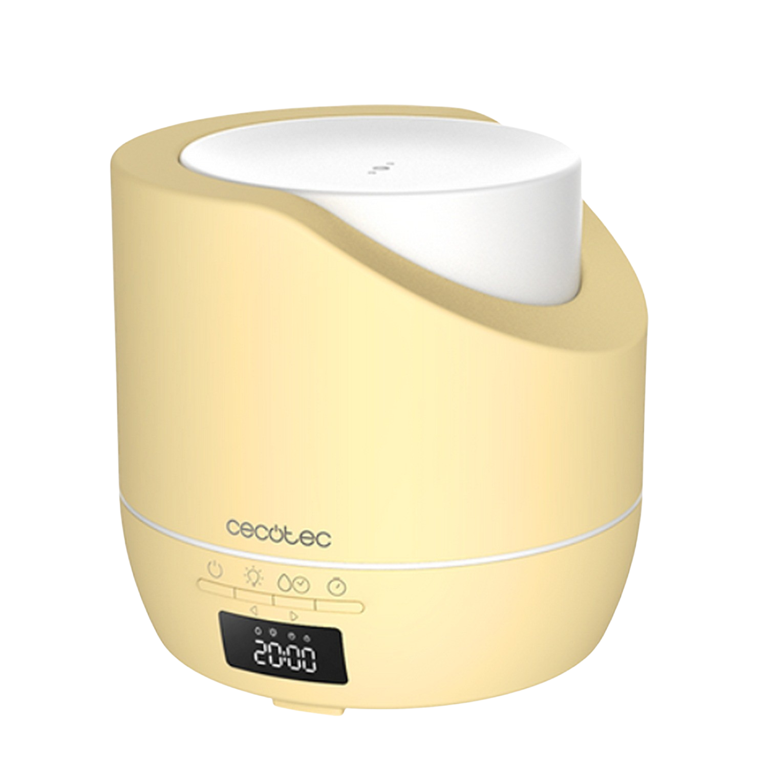 Humidificador - Cecotec PureAroma 500 Smart SunLight, 0.5 l, 25 ml/h, 30 m², 7 colores LED, Amarillo