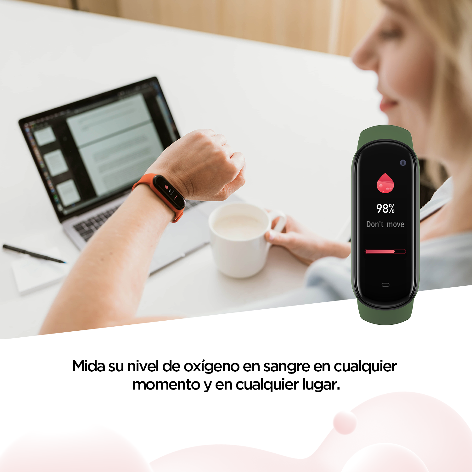 Pulsera de actividad - Amazfit  Band 5, 1.1", 162 a 235 mm, BT 5.0, 5 ATM, Verde + Correa Band 5 Negra