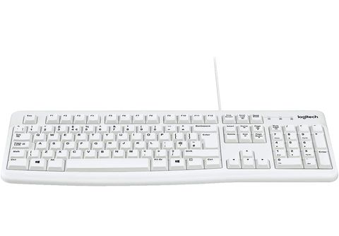 kabelgebunden, Tastatur LOGITECH K120, MediaMarkt Tastatur, Weiß | Keyboard
