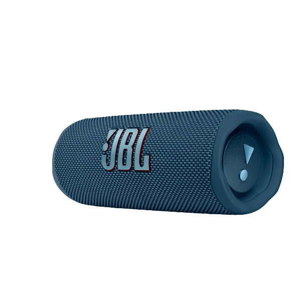 Blauer JBL-Lautsprecher mit JBL-Logo und Steuertasten.