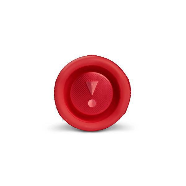 Eine rote Lautsprechertaste mit einem Ausrufezeichen-Symbol in der Mitte.