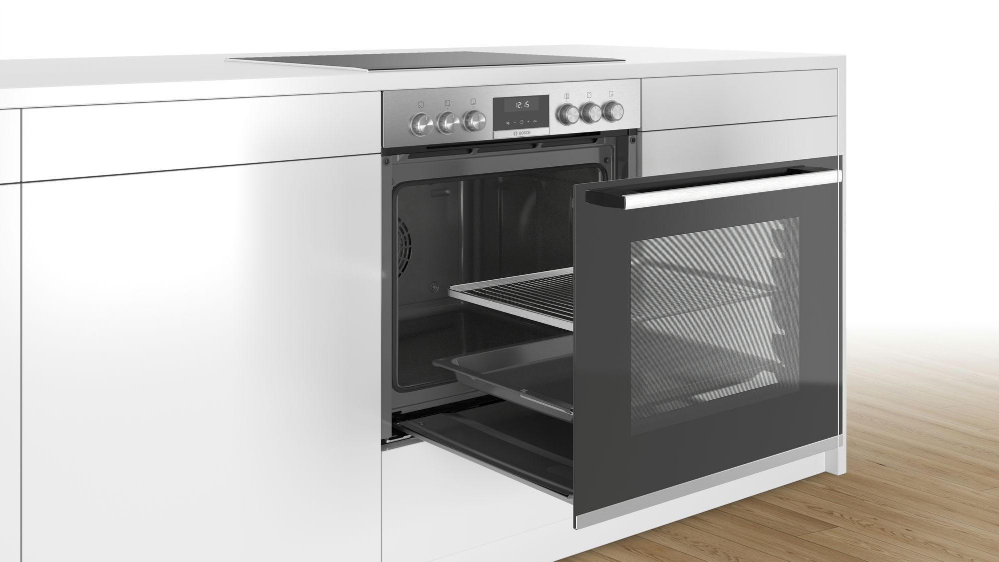 BOSCH HND616LS66 Serie 6 (Backofen), Serie 4 (Kochfeld), Einbauherdset (Induktionskochfeld, A, 71 l)