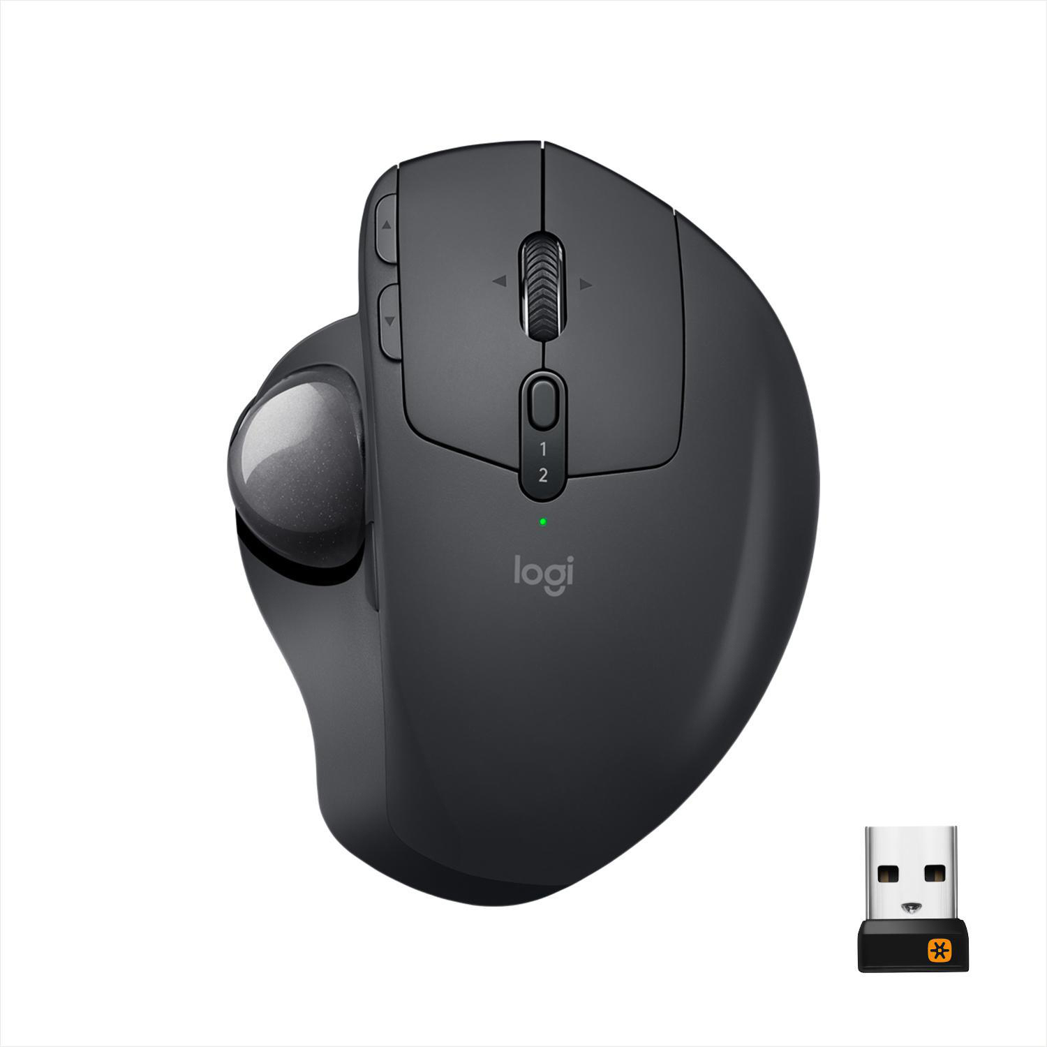 LOGITECH MX ERGO, ergonomisches Design, Advanced Wireless Trackball Maus, Schwarz
