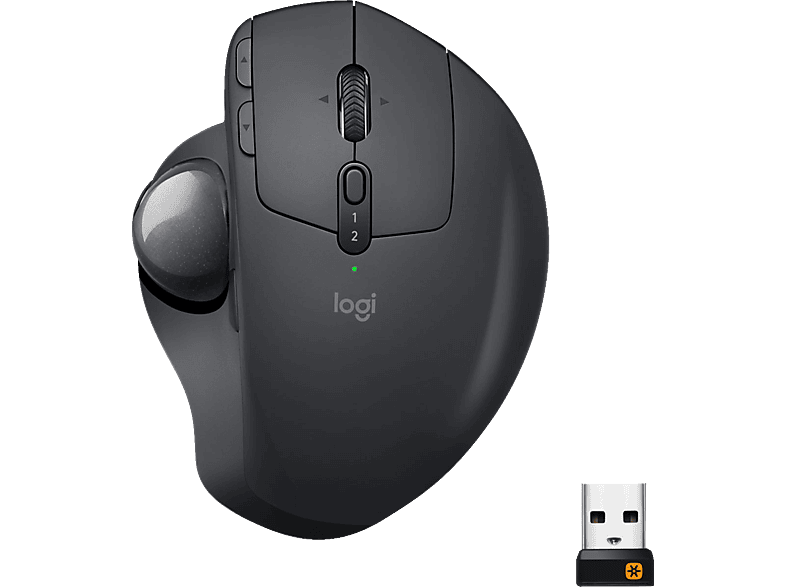 LOGITECH MX ERGO, ergonomisches Design, Advanced Wireless Trackball Maus, Schwarz | PC Mäuse
