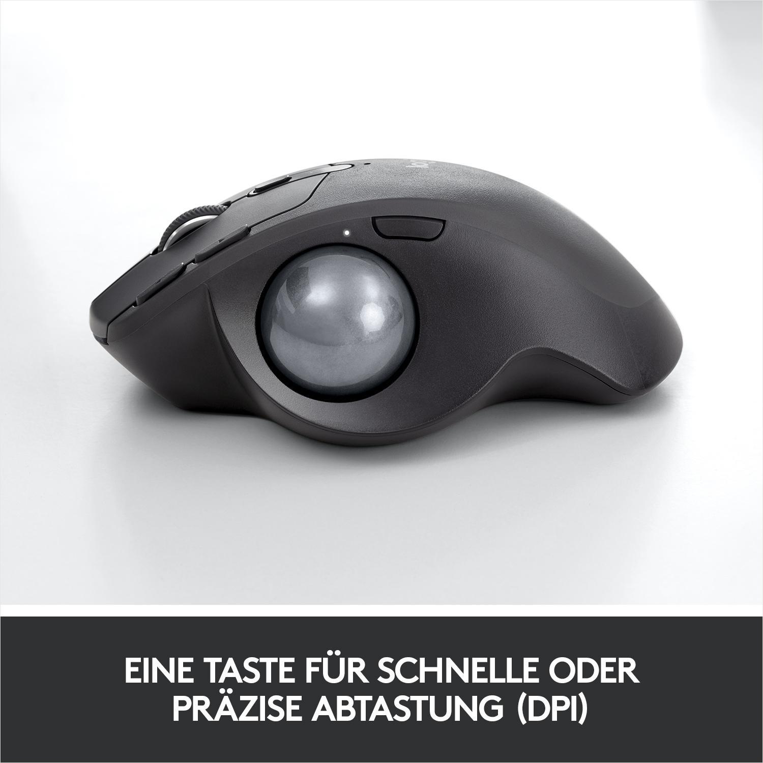 LOGITECH MX ERGO, ergonomisches Design, Advanced Wireless Trackball Maus, Schwarz