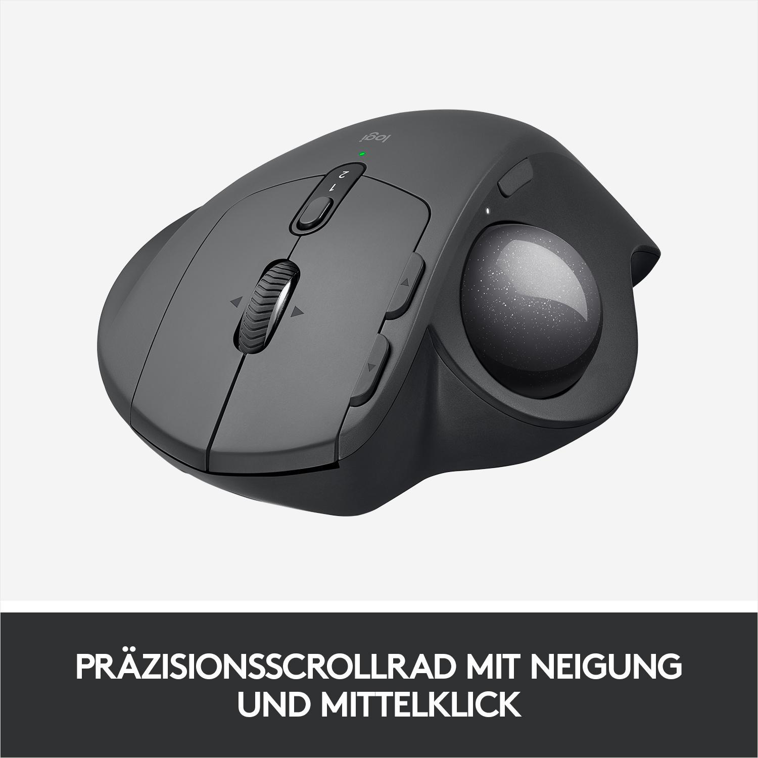LOGITECH MX ERGO, ergonomisches Design, Advanced Wireless Trackball Maus, Schwarz