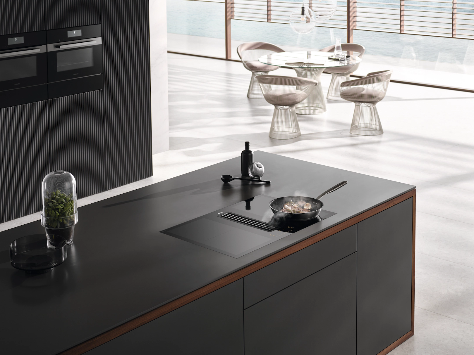 MIELE KMDA 7476 FR Induktionskochfeld mit Dunstabzug (780 mm breit, 500 mm tief, Glaskeramik, Induktion, EEK: A)