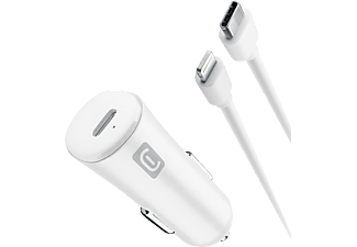 CELLULARLINE Kit caricabatteria USB-C da auto 20W - Caricabatteria per auto (Bianco)