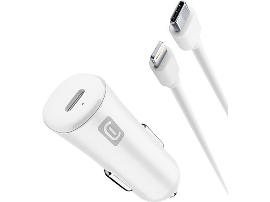 CELLULAR LINE USB-C Car Charger Kit 20W - KFZ-Ladegerät (Weiss)