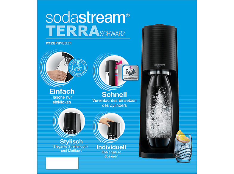 Sodastream Terra Wassersprudler mit 1 Flasche, CO² Zylinder inklusive , Schwarz — Foto 3 von 5