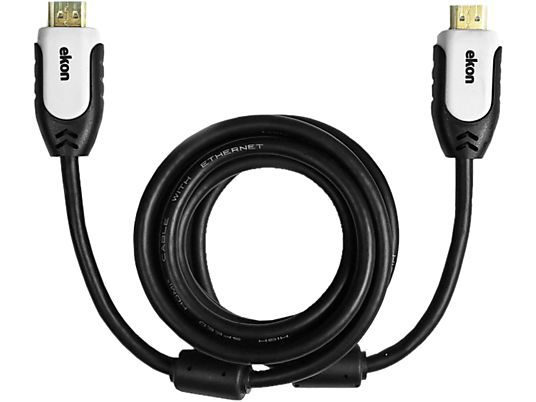 EKON ECVHDMI30MMG - Câble HDMI, 3 m, 18 GBps, Noir/blanc