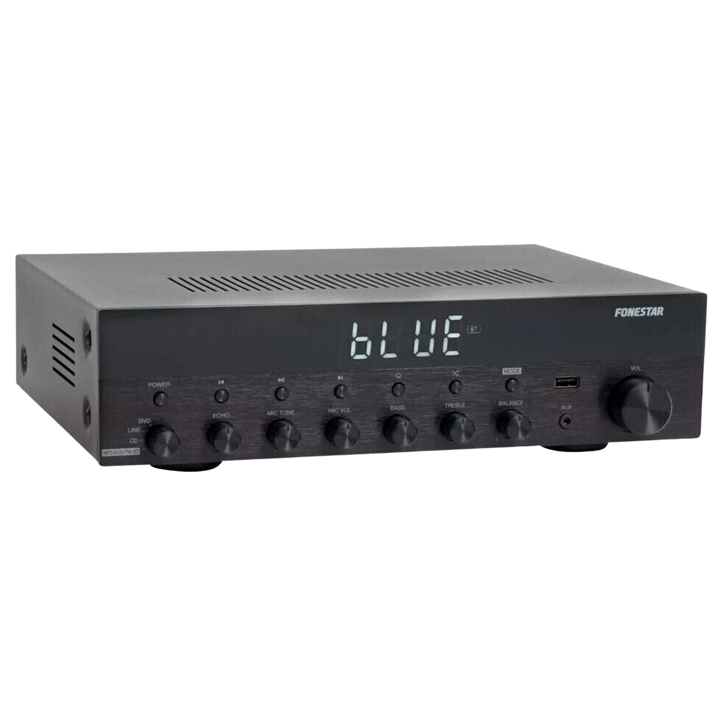 Fonestar As1515 Amplificador hifi 15+15w rms bluetoothusbfm 30w 70 db 20 20000 hz control remoto negro usbmp3 radio fm de potencia audio 2 canales mp3