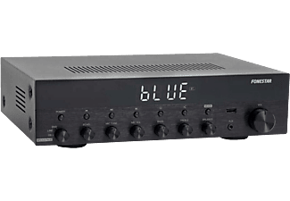 Amplificador estéreo - Fonestar AS-1515, Hi-Fi, 30W RMS, 70 dB, 20 - 20000 Hz, Control remoto, Negro