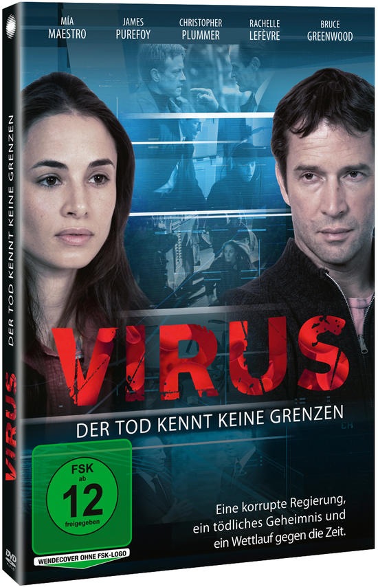DVD-Hülle mit Filmposter. Mit den Schauspielern Mia Maestro, James Purefoy. Titel: Virus.