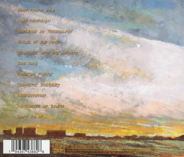 CD-Cover mit Titelliste und Artwork. Landschaftlicher Hintergrund. Weißer Hintergrund.