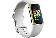 FITBIT Charge 5 - Tracker de fitness (Blanc lunaire/doré doux)
