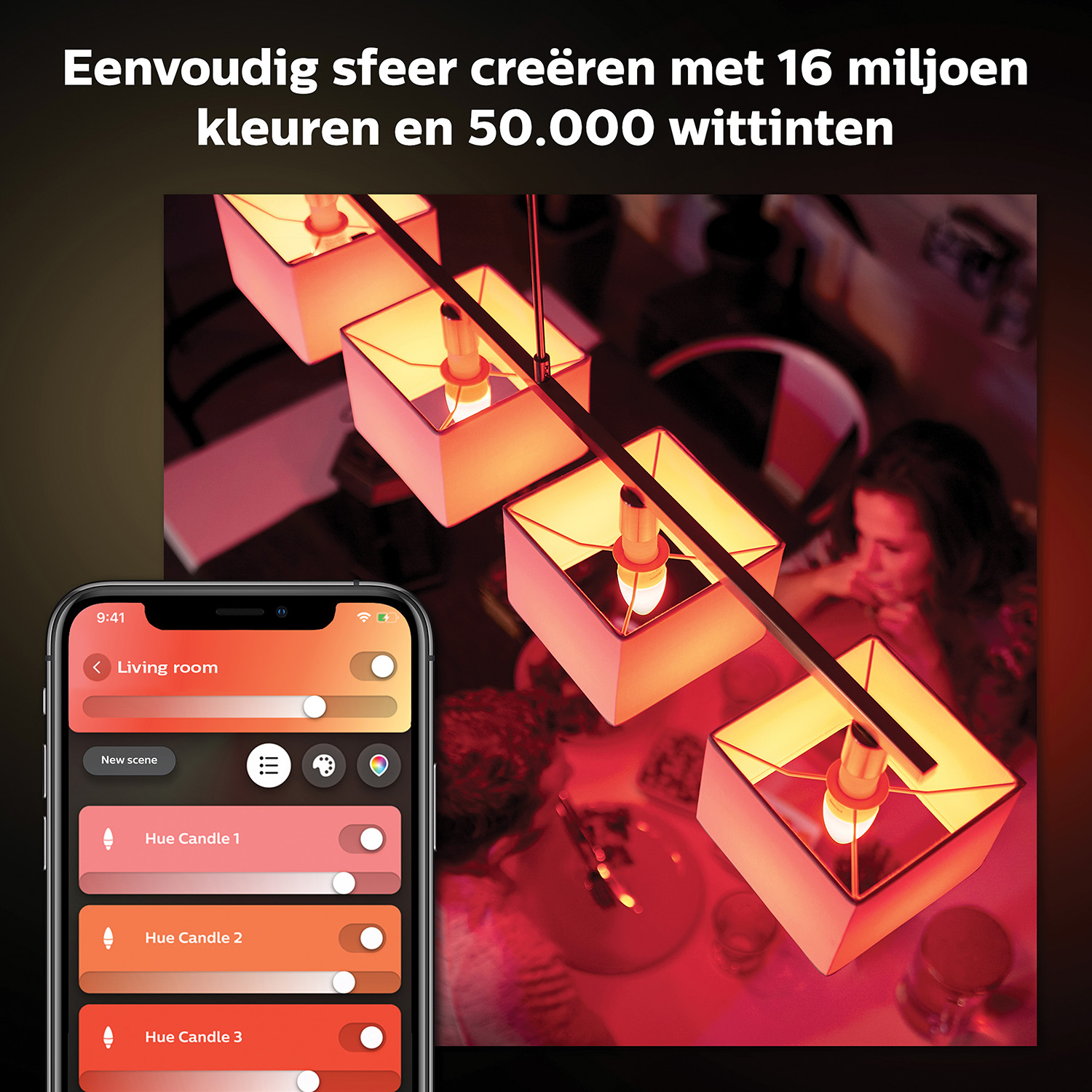 Smart lights and a mobile phone with app.