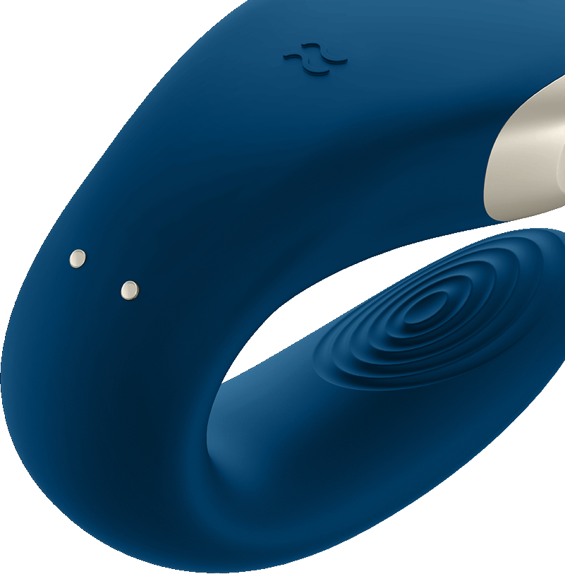 SATISFYER Double Love | Vibromasseur pour couple (Bleu)