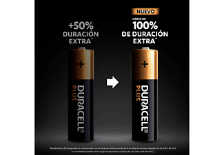 AA | PLUS MX1500 AA LR06 LR6, Pilas alcalinas 1.5 V, Paquete 12 unidades, Negro