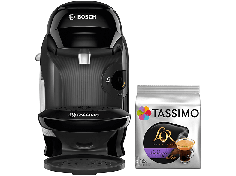 Cafetera de cápsulas  Bosch Tassimo Style TAS1102C1, 1400 W, 0.7 l, LED,  Negro + Pack L'Or Espresso Lungo