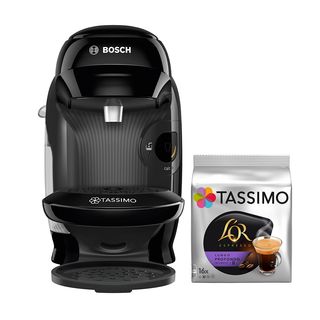 Cafetera de cápsulas - Bosch Tassimo Style TAS1102C1, 1400 W, 0.7 l, LED, Negro +  Pack L’Or Espresso Lungo
