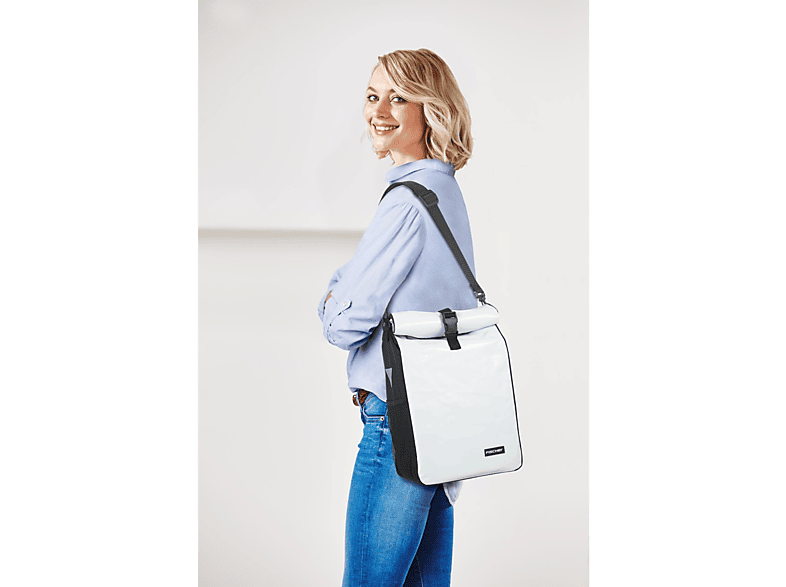 FISCHER 86264 GEPÄCKTRÄGERTASCHE KURIER, Weiß/Schwarz