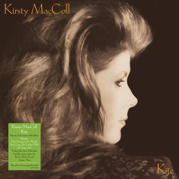 Albumhoes Kirsty MacColl, profiel van een vrouw in sepiatinten.