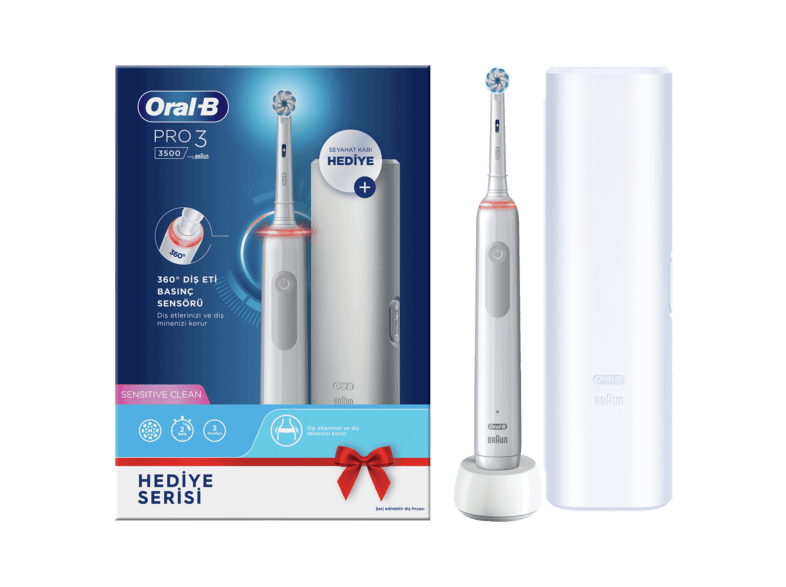 oral b pro 3500 beyaz sarjli dis fircasi seyahat kabi agiz bakim urunleri