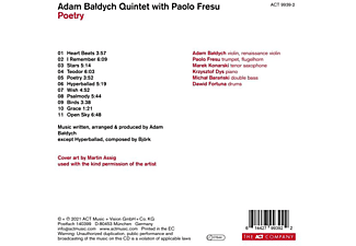 Adam Baldych Quintet | Paolo Fresu - Poetry  - (CD)