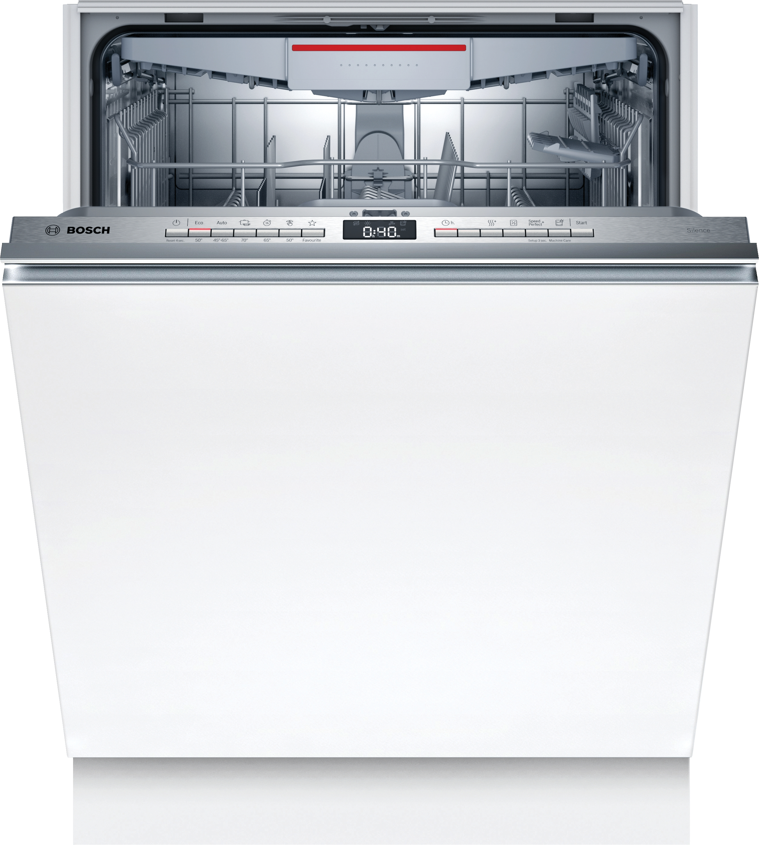 BOSCH SGV4HVX31E Geschirrspüler (vollintegrierbar, Besteckschublade, 598 mm breit, 46 dB(A), E, Edelstahl (Blende))