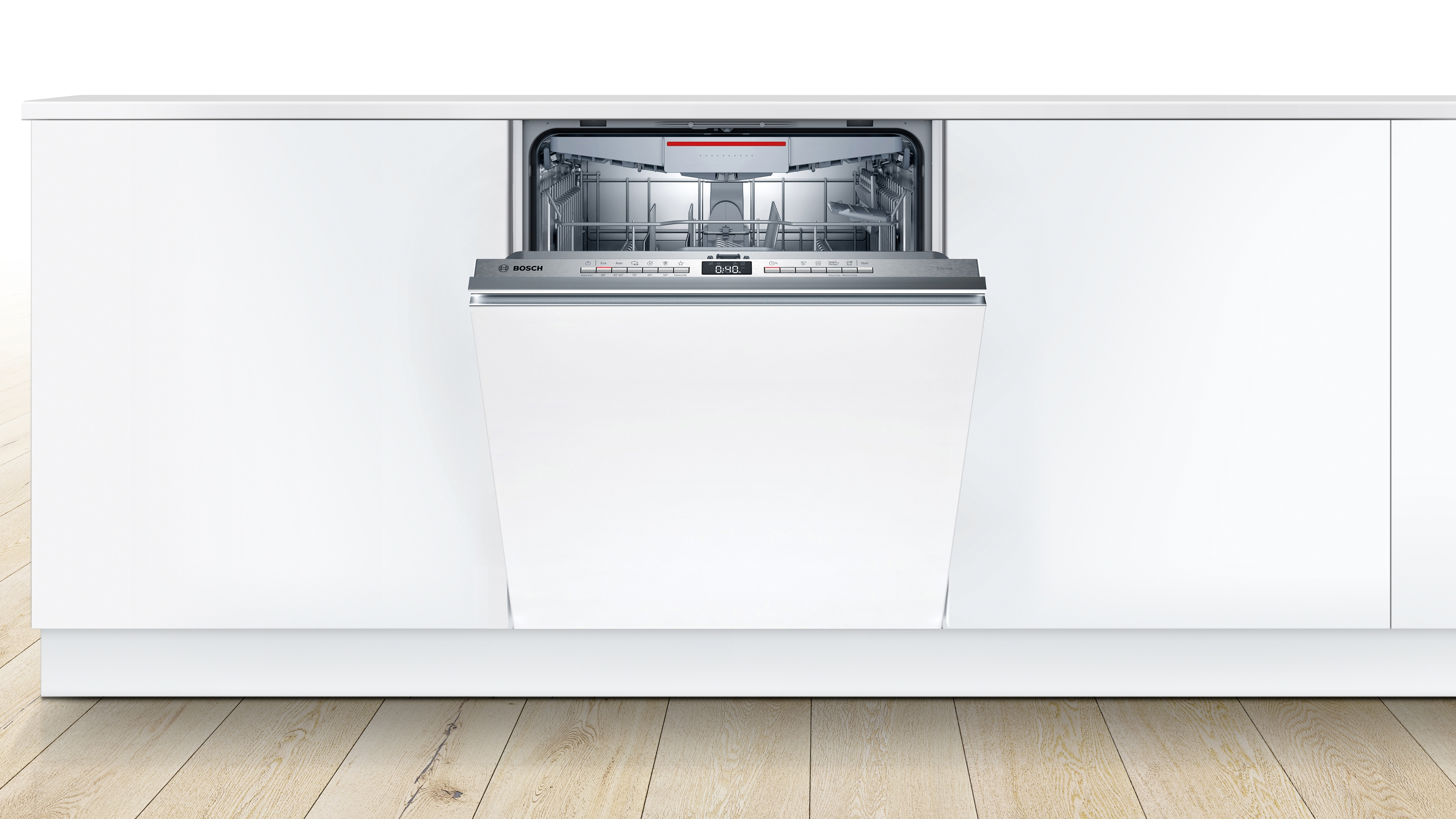 BOSCH SGV4HVX31E Geschirrspüler (vollintegrierbar, Besteckschublade, 598 mm breit, 46 dB(A), E, Edelstahl (Blende))