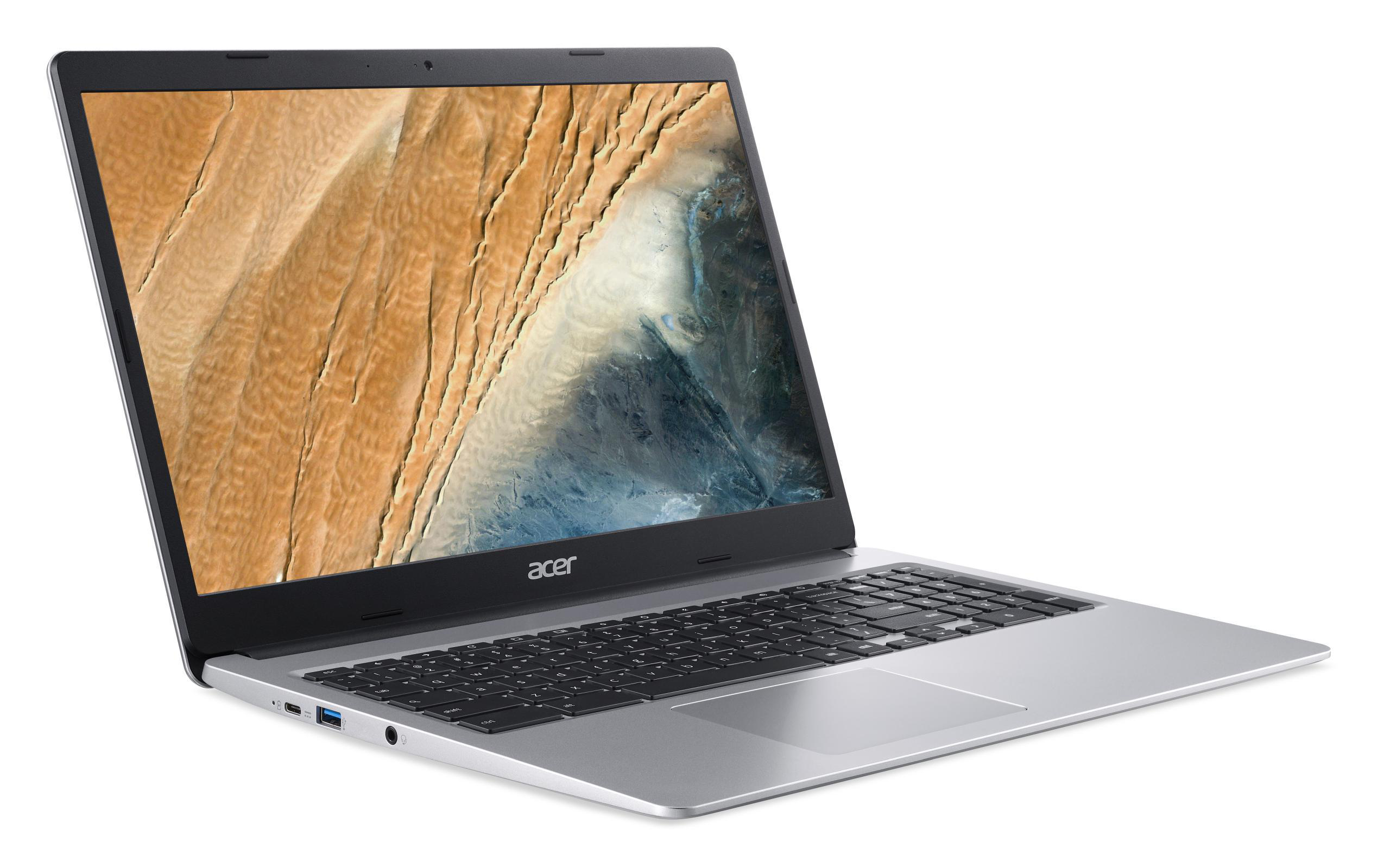 ACER Chromebook 15 (CB315-3HT-C1DY), Chromebook, Intel® N4120 4 GB Chrome 15,6 Touchscreen, eMMC, Prozessor, 64 Google Display RAM, GB Silber mit Zoll OS UHD Intel®, 600