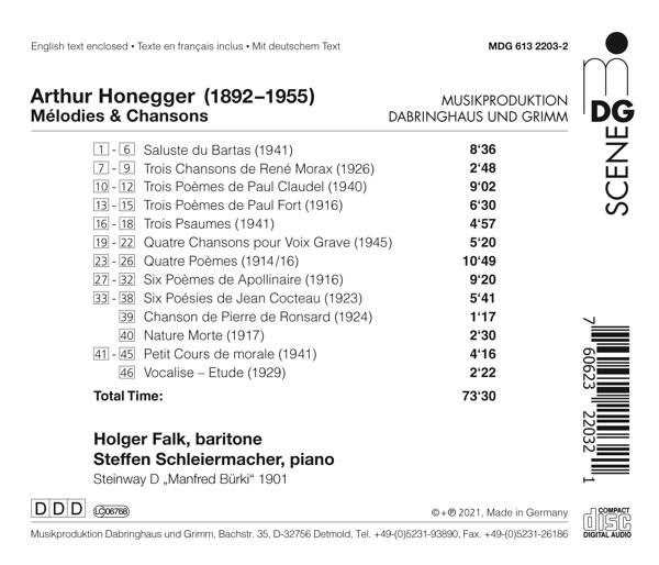 Falk,Holger/Schleiermacher,Steffen - Mélodies And Chansons  - (CD)
