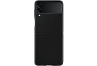 Funda - Samsung Leather, Para Galaxy Z Flip 3, Trasera, Piel, Negro