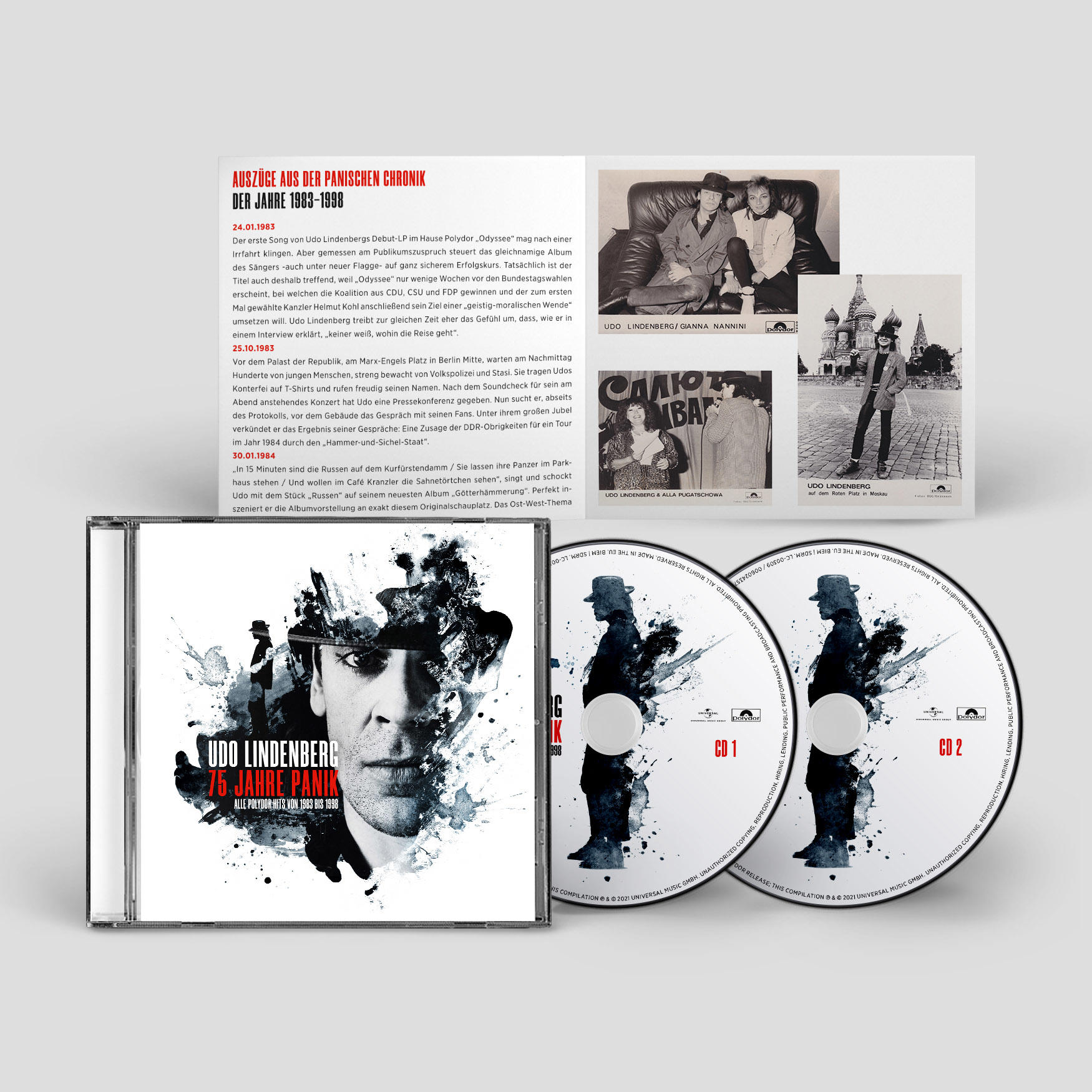 CDs und Booklet von Udo Lindenbergs Album, mit Fotos und Text.