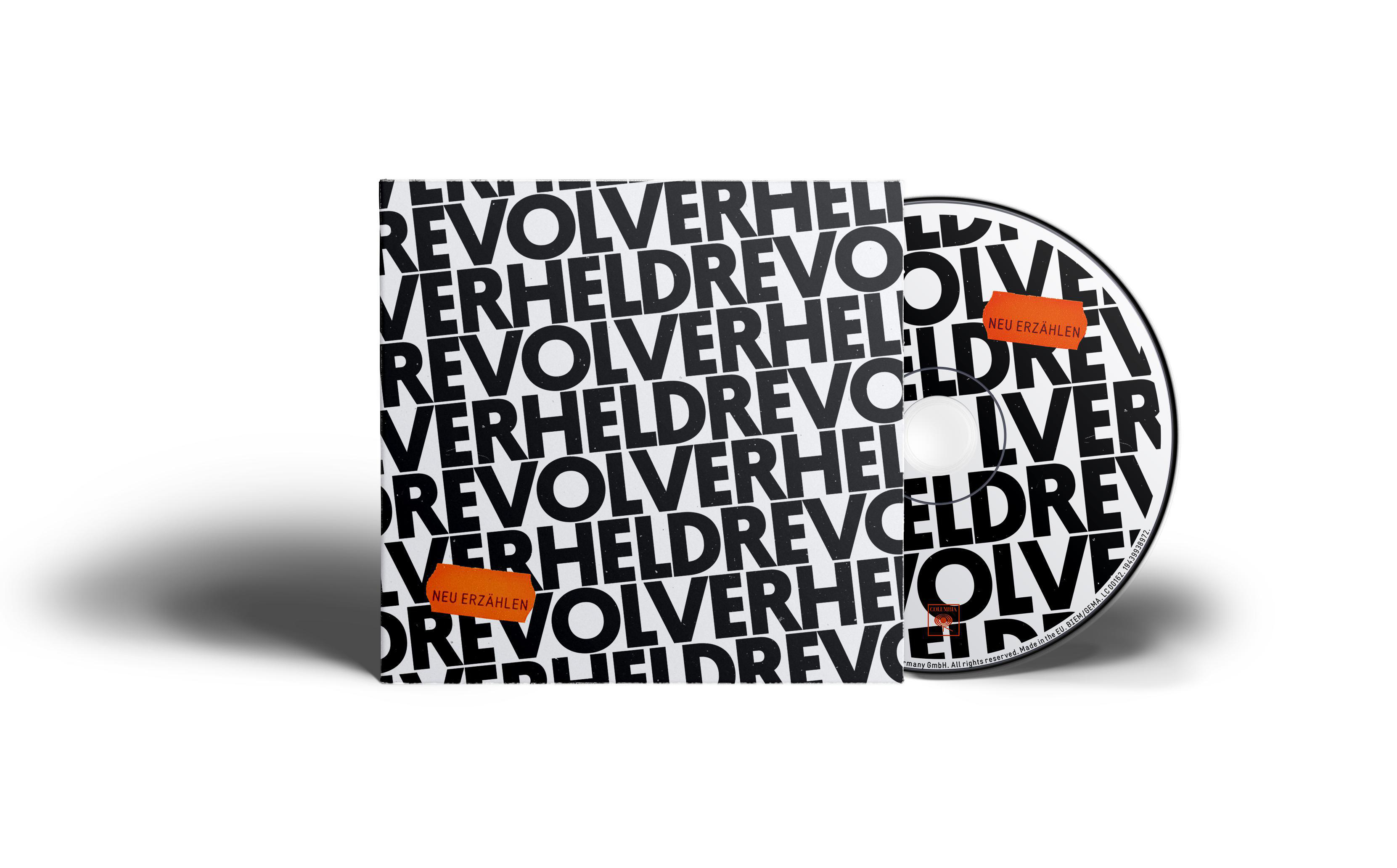 Eine CD mit weißem Cover, das 'REVOLVERHERLDREVOLVERHEL' in Schwarz zeigt.