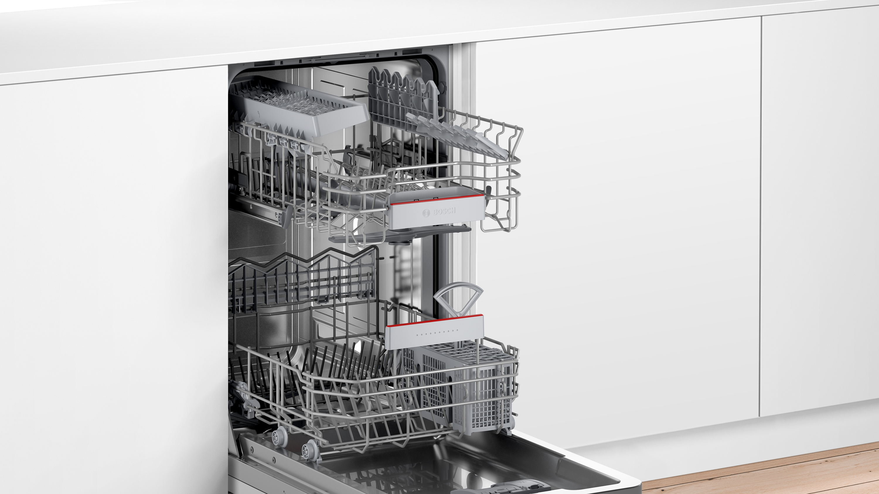BOSCH SRV4HKX53E Serie 4 Geschirrspüler (vollintegrierbar, 448 mm breit, 45 dB (A), E)
