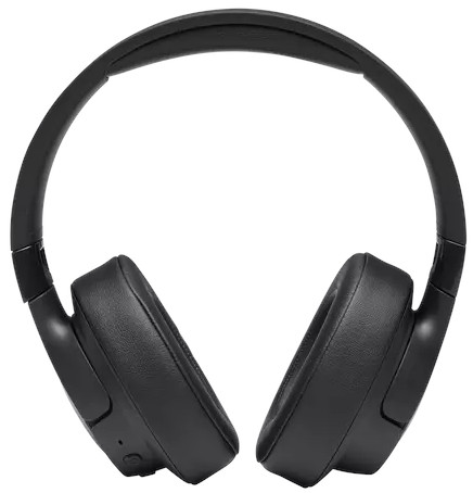 Casque noir sur fond blanc, montrant les écouteurs.