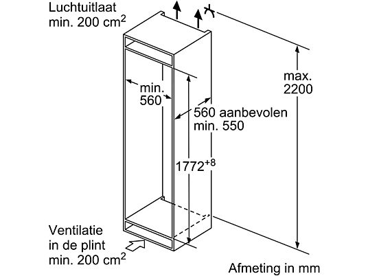 BOSCH Frigo-congélateur encastrable E (KIV86VSE0)