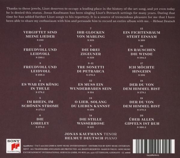 Ein CD-Cover mit deutschem Text und einer Liste von Liedern mit ihren Spielzeiten.