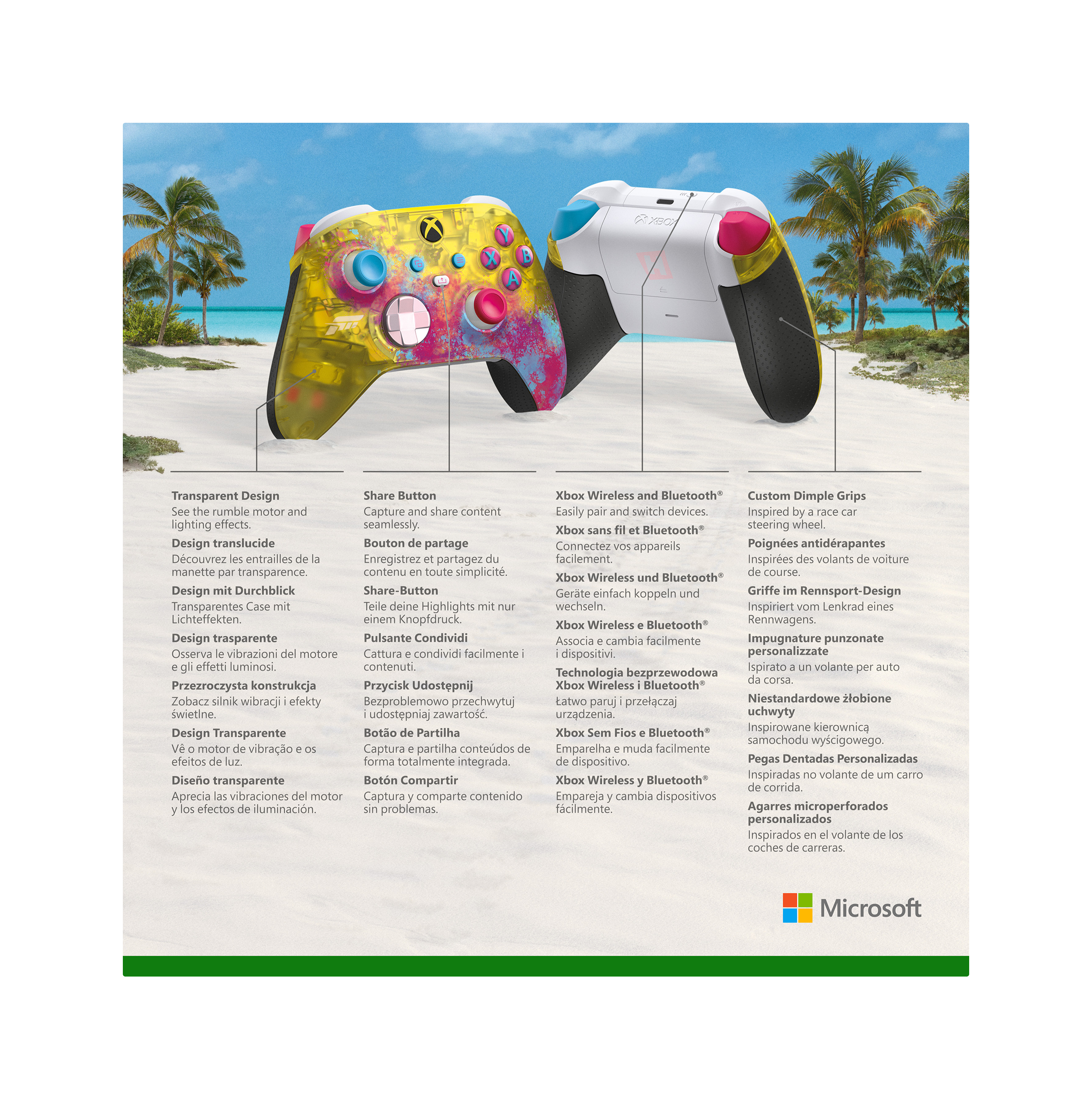 MICROSOFT Xbox Wireless Controller Forza Horizon 5 Limited Edition Controller Mehrfarbig für Xbox One, Xbox Series S, Xbox Series X, Android, iOS, PC