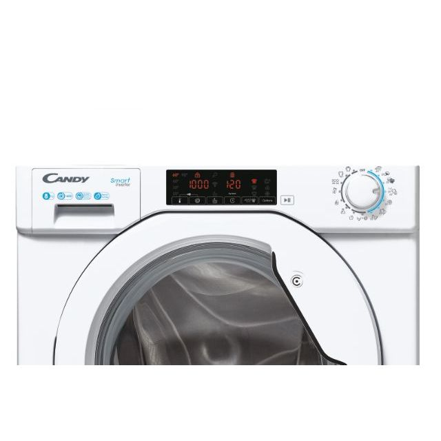 CANDY CBW 48TWME-S Waschmaschine Frontlader (8 kg, 1400 U/Min., unterbaufähig, Weiß)