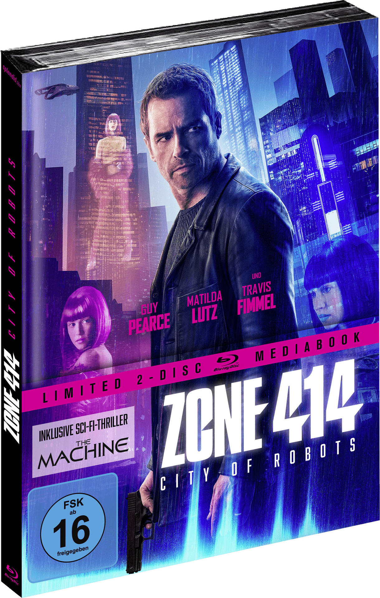 Filmcover Zone 414. Zeigt Schauspieler, Stadtbild und den Titel 'Zone 414'.