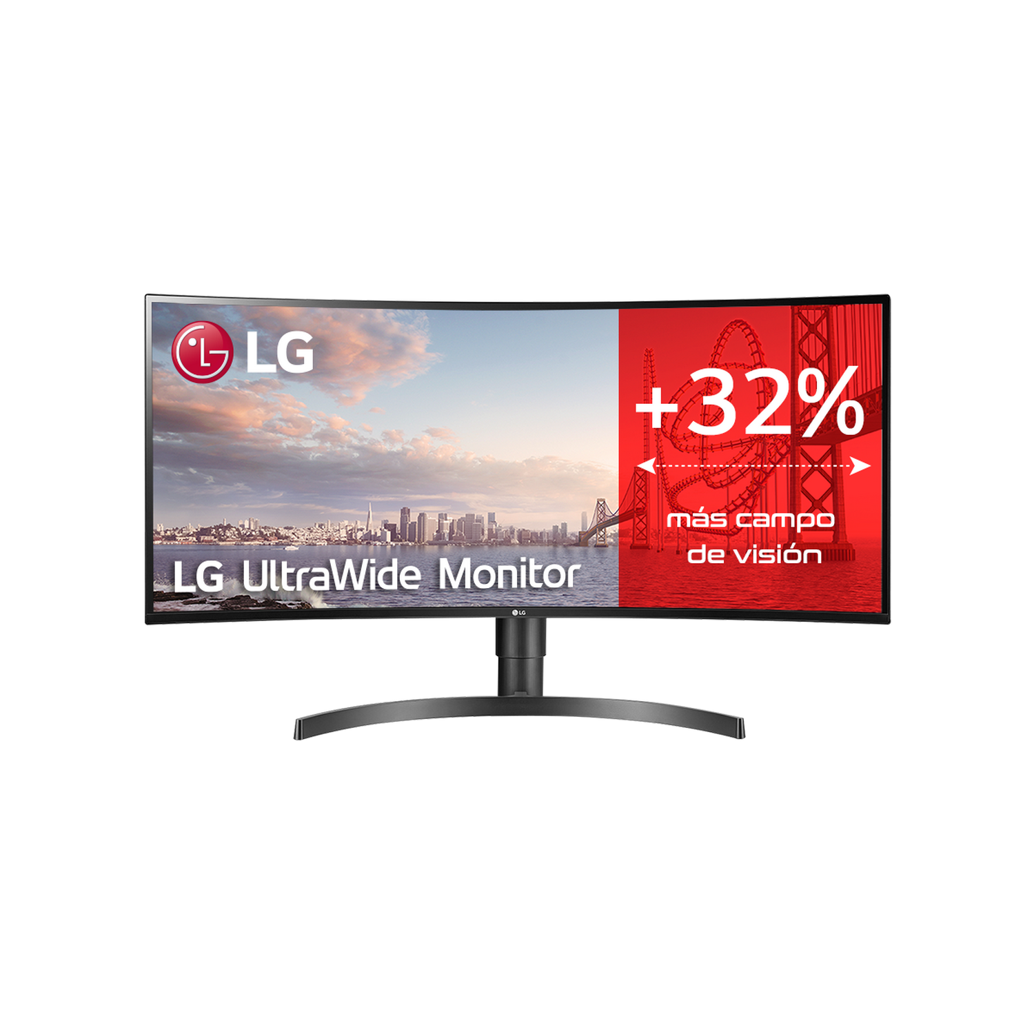 Monitor - LG 34WL85C-B, 34" QHD, 5ms, 60 Hz, Curvo, DP, MaxxAudio Surround, DAS, Negro