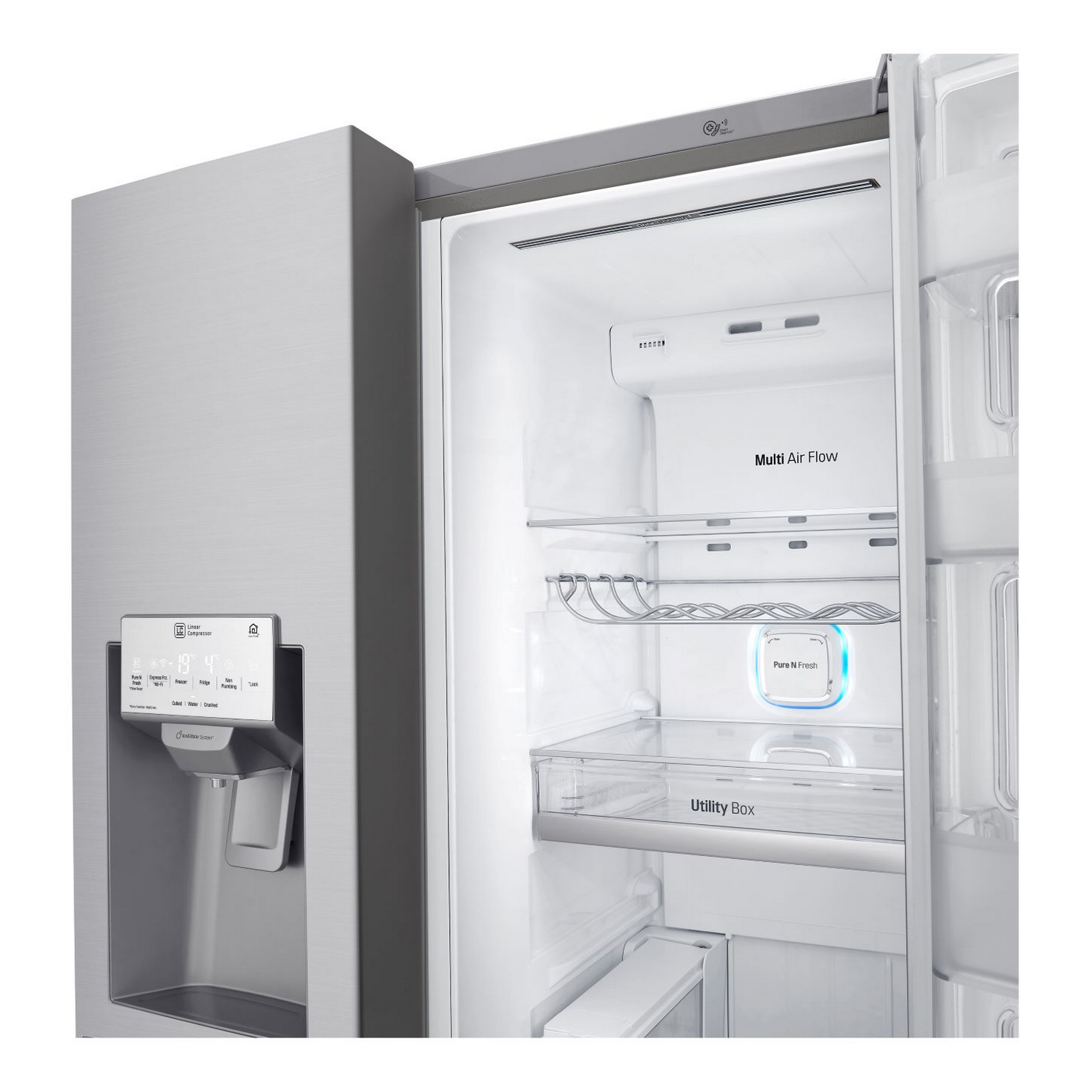 Frigorífico americano - LG GSX961NSVZ, Door in Door, No Frost, Dispensador agua y hielo, Inox